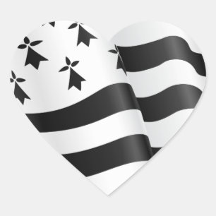 Sticker Cœur Breton de Drapeau (drapeau breton)