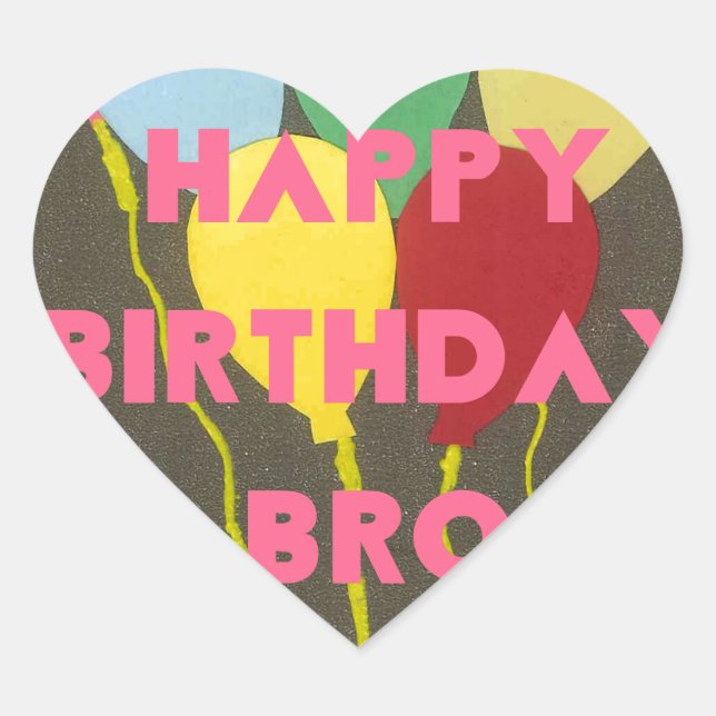 Sticker Cœur Bro Art d'anniversaire heureux (Devant)