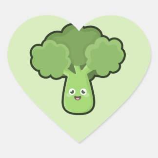 Sticker Cœur Brocoli Kawaii