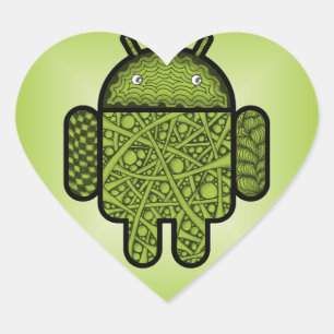 Sticker Cœur Bubbles Doodle Character pour le robot Android™