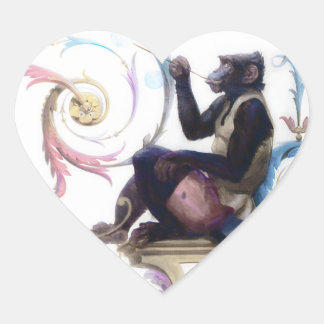 Sticker Cœur Bulles de soufflage de singe