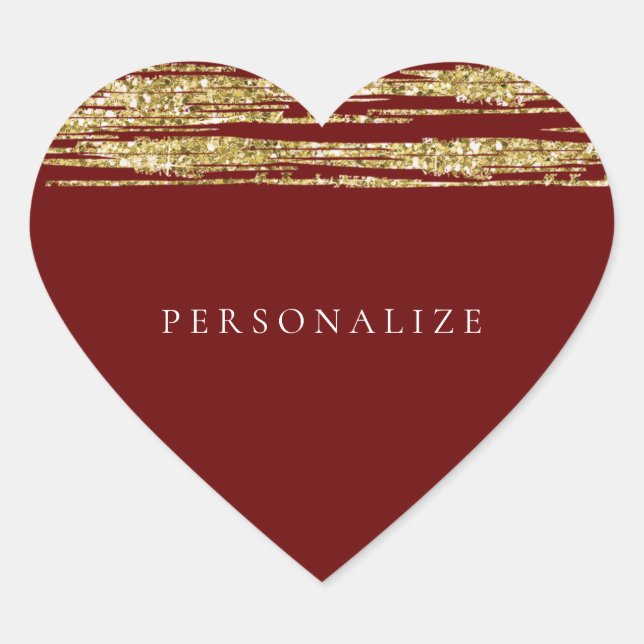 Sticker Cœur Burgundy Red Faux Parties scintillant (Devant)