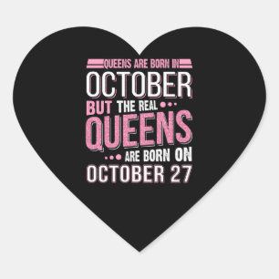 Sticker Cœur Cadeau d'anniversaire La Reine Est Née En Octobre