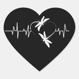 Sticker Cœur Cadeau de l'amoureux de la libellule  Drôle de co