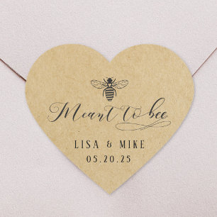 Sticker Cœur Cadeau de mariage en miel Kraft Heart destiné à Be