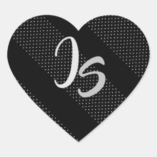 Sticker Cœur Cadeau élégant avec personnalisation Monogramme ar