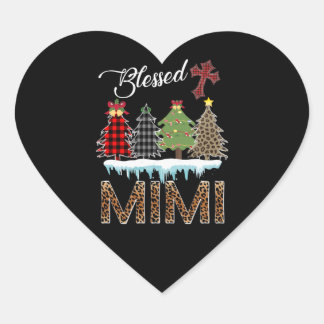 Sticker Cœur Cadeau Mimi | Bienheureux Mimi Arbre de Noël Mimi 