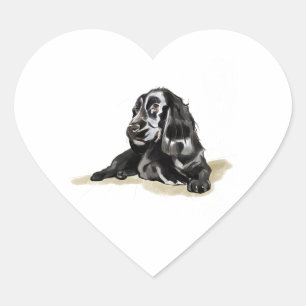 Sticker Cœur Cadeau pour amateur de chien Cocker Spaniel