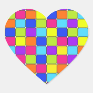Sticker Cœur Cadeaux assez colorés de motif de tuile de