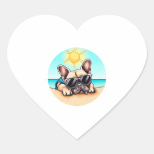 Sticker Cœur Cadeaux Bulldog français