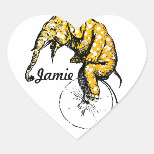 Sticker Cœur Cadeaux Circus Elephant