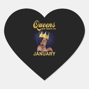 Sticker Cœur Cadeaux d'anniversaire   Les Reines Sont Nées En J
