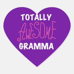 Sticker Cœur Cadeaux de T-shirts roses Gramma absolument géniau