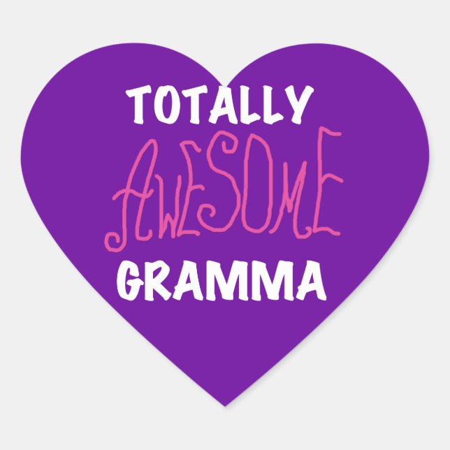 Sticker Cœur Cadeaux de T-shirts roses Gramma absolument géniau (Devant)