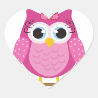 Sticker Cœur Cadeaux design de Chouette rose