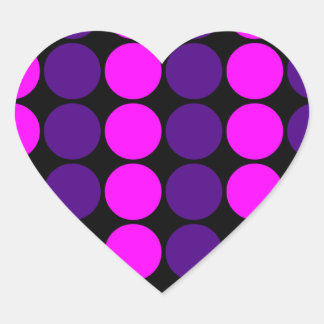 Sticker Cœur Cadeaux élégants pour filles : Pois roses et viole