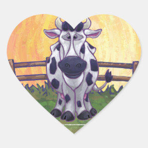 Sticker Cœur Cadeaux et accessoires de vache