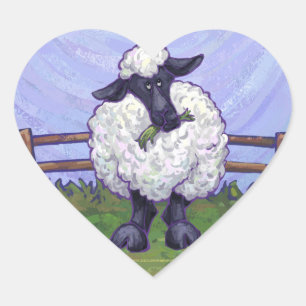Sticker Cœur Cadeaux et accessoires pour moutons