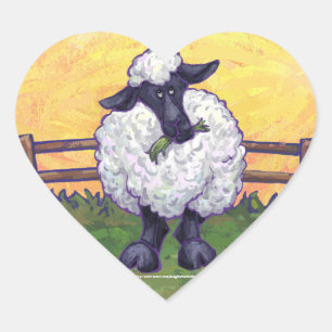 Sticker Cœur Cadeaux et accessoires pour moutons