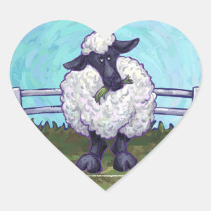 Sticker Cœur Cadeaux et accessoires pour moutons