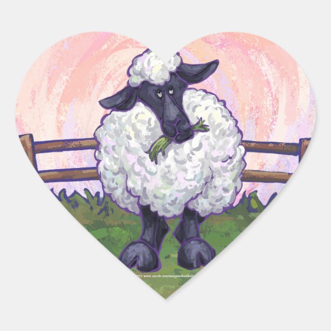 Sticker Cœur Cadeaux et accessoires pour moutons (Devant)