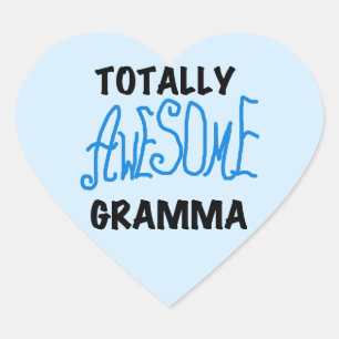 Sticker Cœur Cadeaux Gramma bleu totalement génial