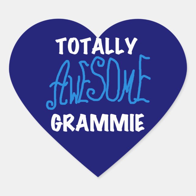 Sticker Cœur Cadeaux Grammie Blue totalement génial (Devant)