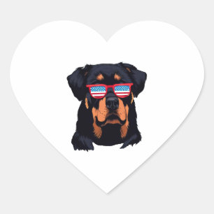 Sticker Cœur Cadeaux Rottweiler amoureux