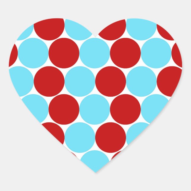 Sticker Cœur Cadeaux rouges de motif de pois de turquoise (Devant)
