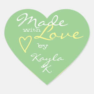 Sticker Cœur Cadre en forme de coeur Pastel Mint Green Fabriqué