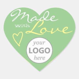 Sticker Cœur Cadre en forme de coeur Pastel Vert Fabriqué avec