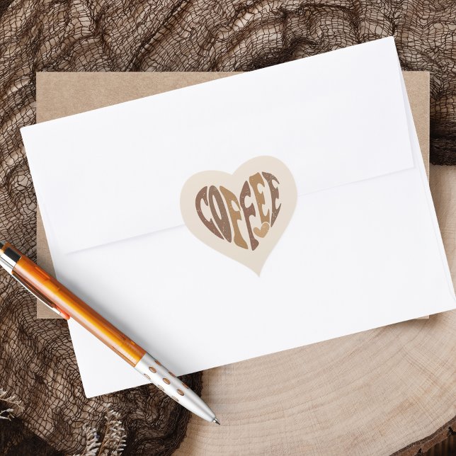 Sticker Cœur Café Lover (Share some coffee love with these cute heart-shaped coffee heart stickers!)