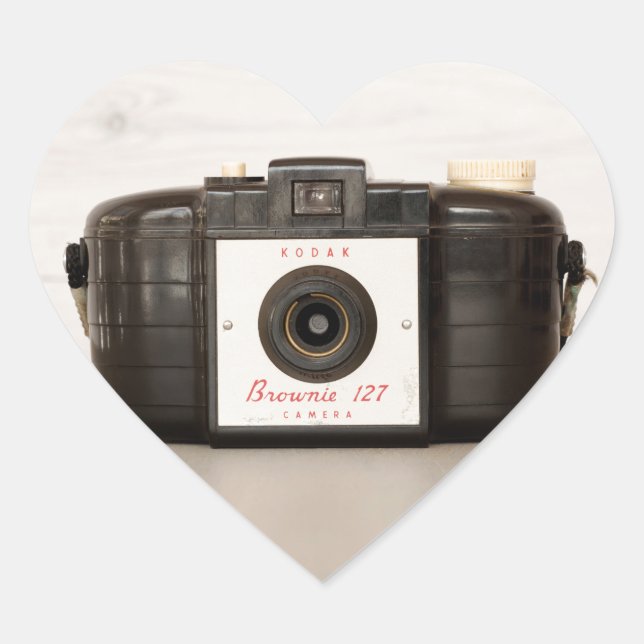 Sticker Cœur Caméra Brownie 127 vintage (Devant)