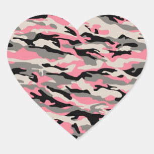 STICKER CŒUR CAMO ROSE D'HIVER