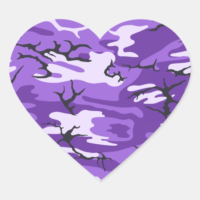 Sticker Cœur Camo violet (Devant)