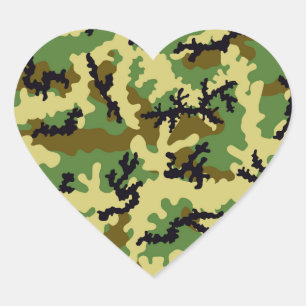 Sticker Cœur Camouflage des bois