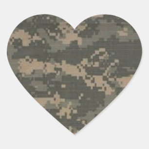Sticker Cœur Camouflage numérique ACU