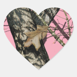 Sticker Cœur Camouflage rose