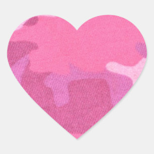 Sticker Cœur Camouflage rose Motif de la paix