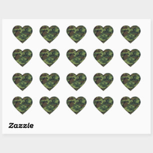 Sticker Cœur Camouflage vert militaire