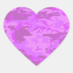 Sticker Cœur Camouflage violet clair