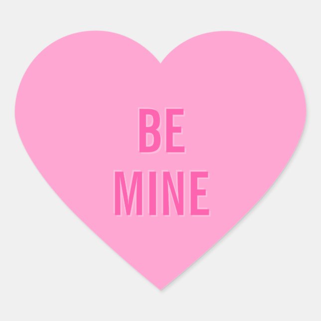 Sticker Cœur CANDY COEUR Valentine 'Be Mine' Rose (Devant)