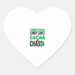 Sticker Cœur Canne de Noël au Cacao Chaos Design