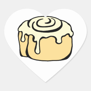 Sticker Cœur Cannelle Rouleau Honey Bun Design de dessin