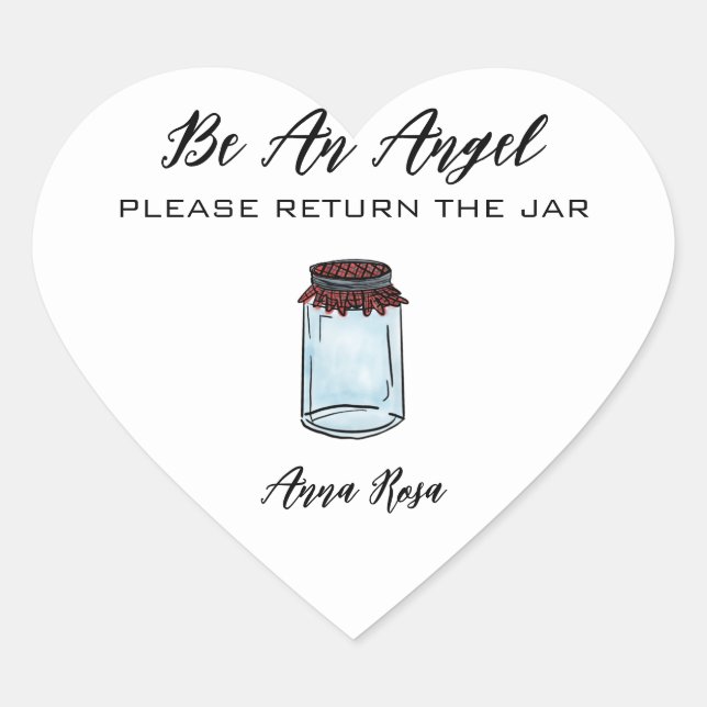 Sticker Cœur *~* Canning Jar AP30 Retour jar Canning Mason (Devant)