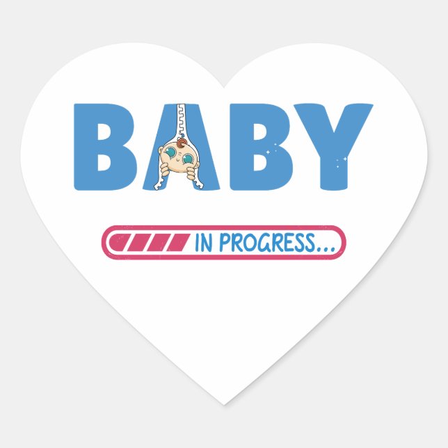 Sticker Cœur Carte de visite bébé en cours (Devant)