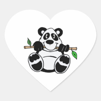 Sticker Cœur Cartoon Panda
