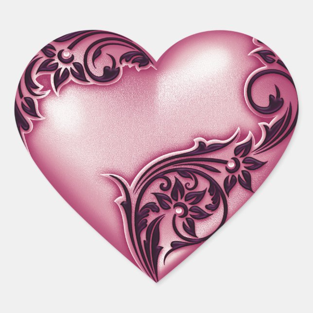 Sticker Cœur Cashmere Rose/noir (Devant)