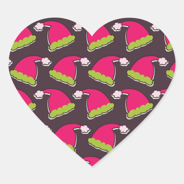 Sticker Cœur casquette de père Noël (Devant)