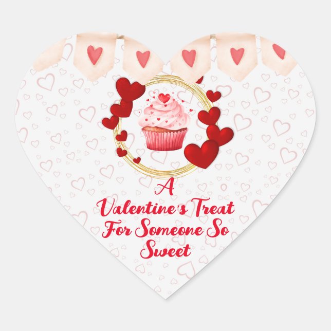 Sticker Cœur Célébrez un petit gâteau pour un cadeau sucré (Devant)